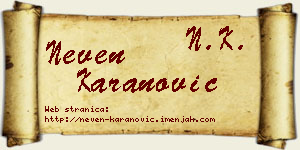 Neven Karanović vizit kartica